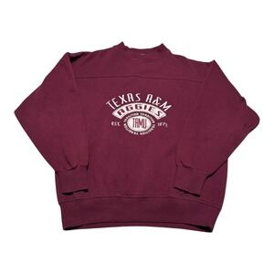 Vintage 90s Crable Sportswear Texas A&M Aggies Maroon Sweatshirt Men's M FLAWS